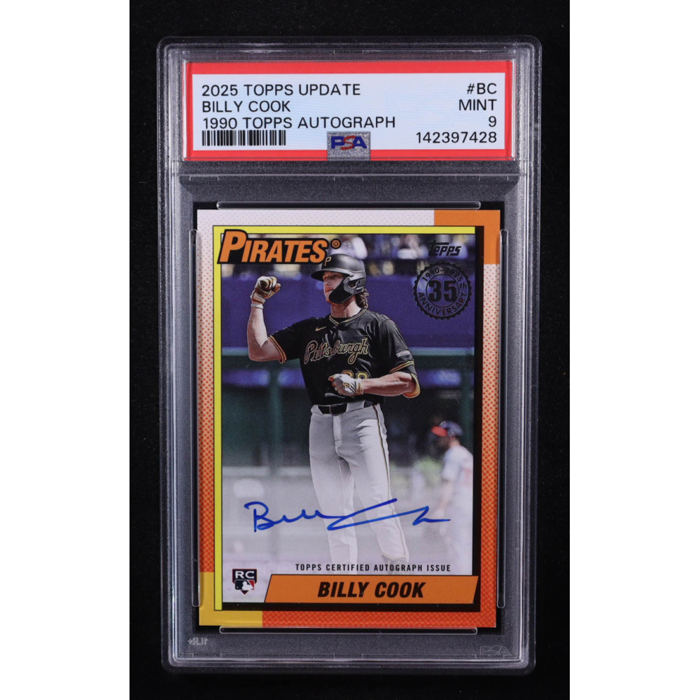 Billy Cook 2025 Topps Update '90 Topps Autographs #90B2BC RC (PSA 9) at PristineAuction.com