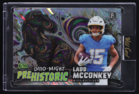 Ladd McConkey 2024 Wild Card Alumination Dino-Might Prehistoric T-Rex Silver Island Foil #LM RC #5/10 at PristineAuction.com