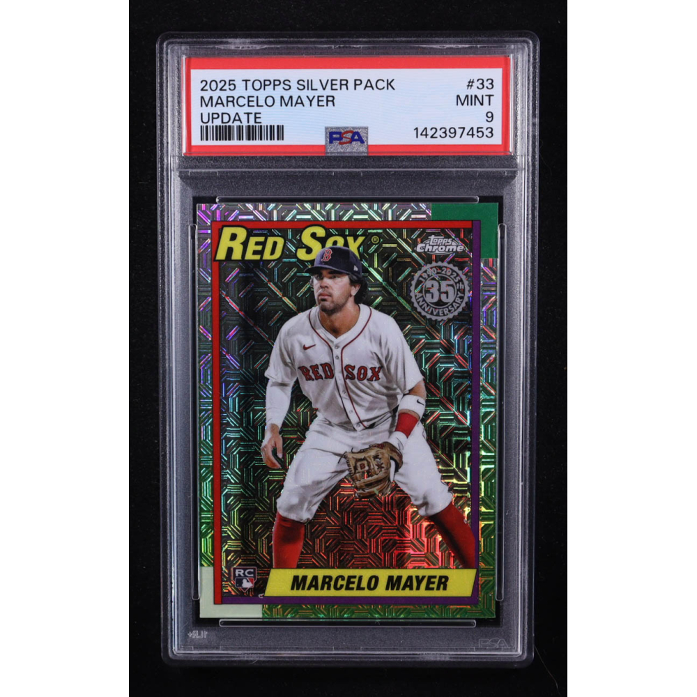 Marcelo Mayer 2025 Topps Update '90 Topps Silver Pack Chrome #U90C33 RC (PSA 9) at PristineAuction.com