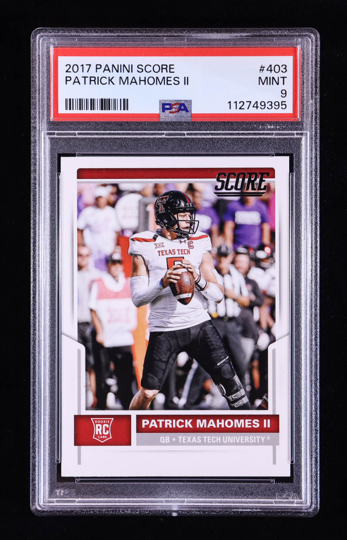 Patrick Mahomes II 2017 Score #403 RC (PSA 9) at PristineAuction.com Patrick Mahomes II 2017 Score #403 RC (PSA 9) at PristineAuction.com