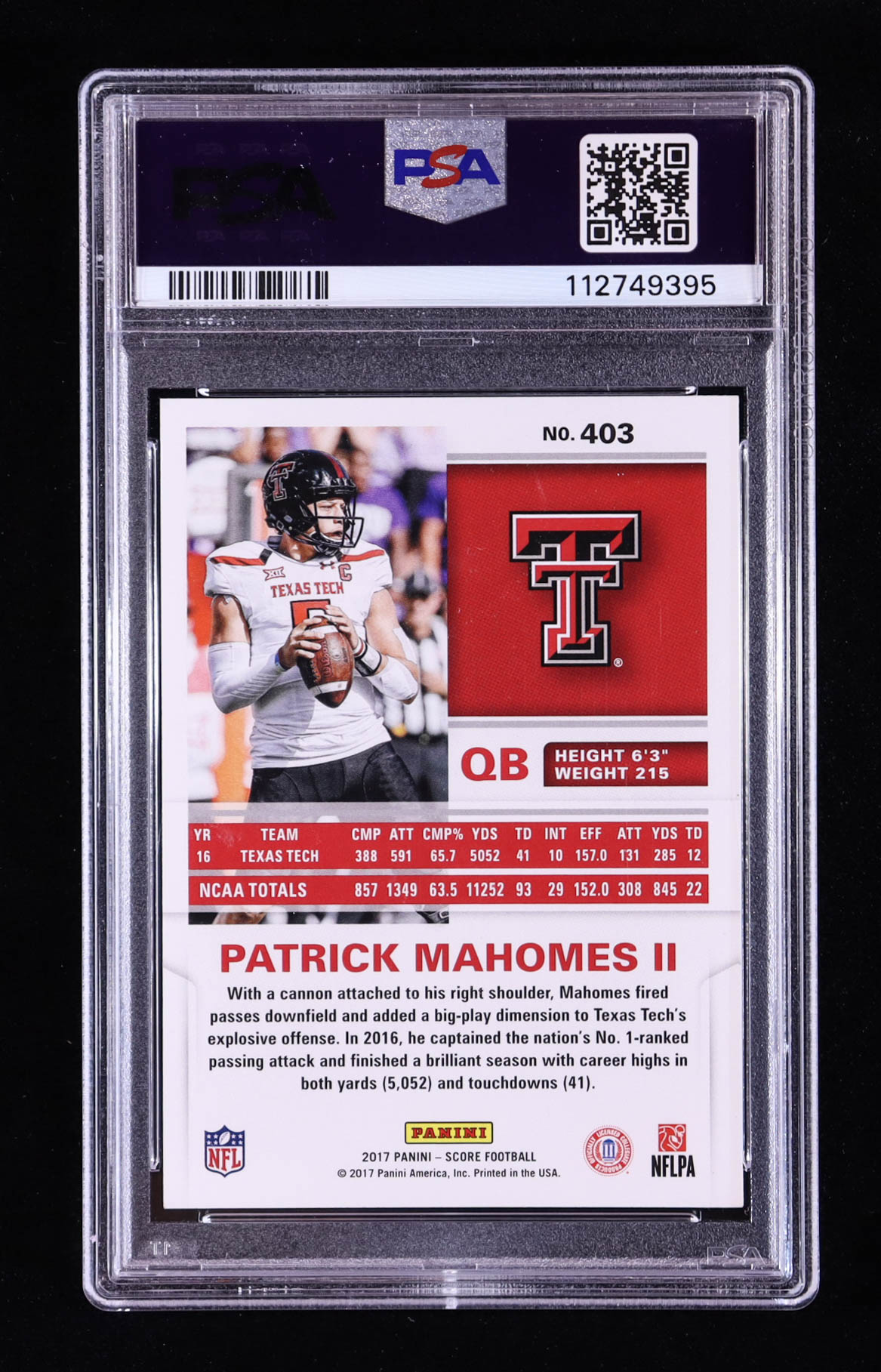 Patrick Mahomes II 2017 Score #403 RC (PSA 9) at PristineAuction.com Patrick Mahomes II 2017 Score #403 RC (PSA 9) at PristineAuction.com