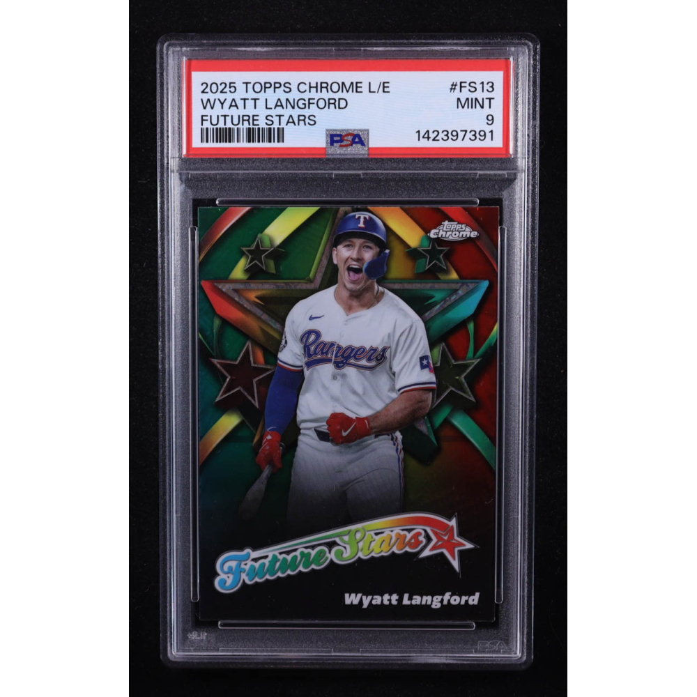 Wyatt Langford 2025 Topps Chrome Logofractor Future Stars #FS13 (PSA 9) at PristineAuction.com