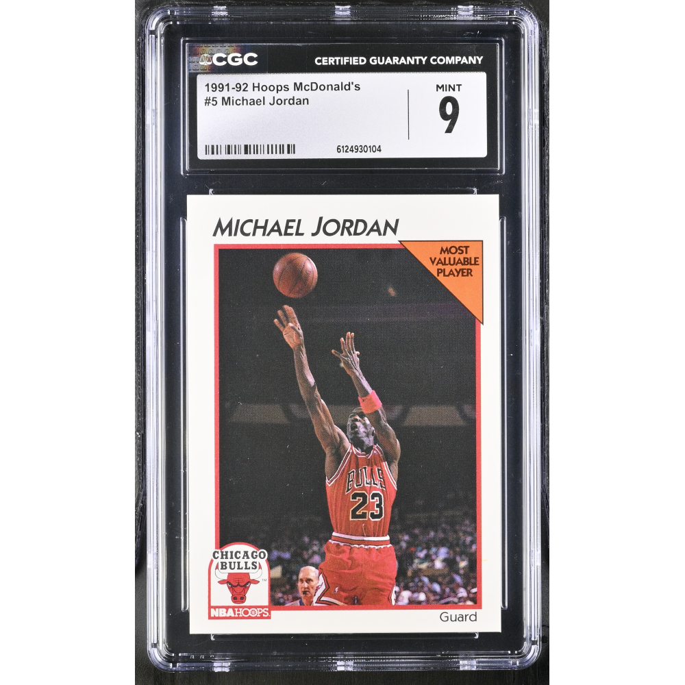 Michael Jordan 1991-92 Hoops McDonald's #5 (CGC 9) at PristineAuction.com