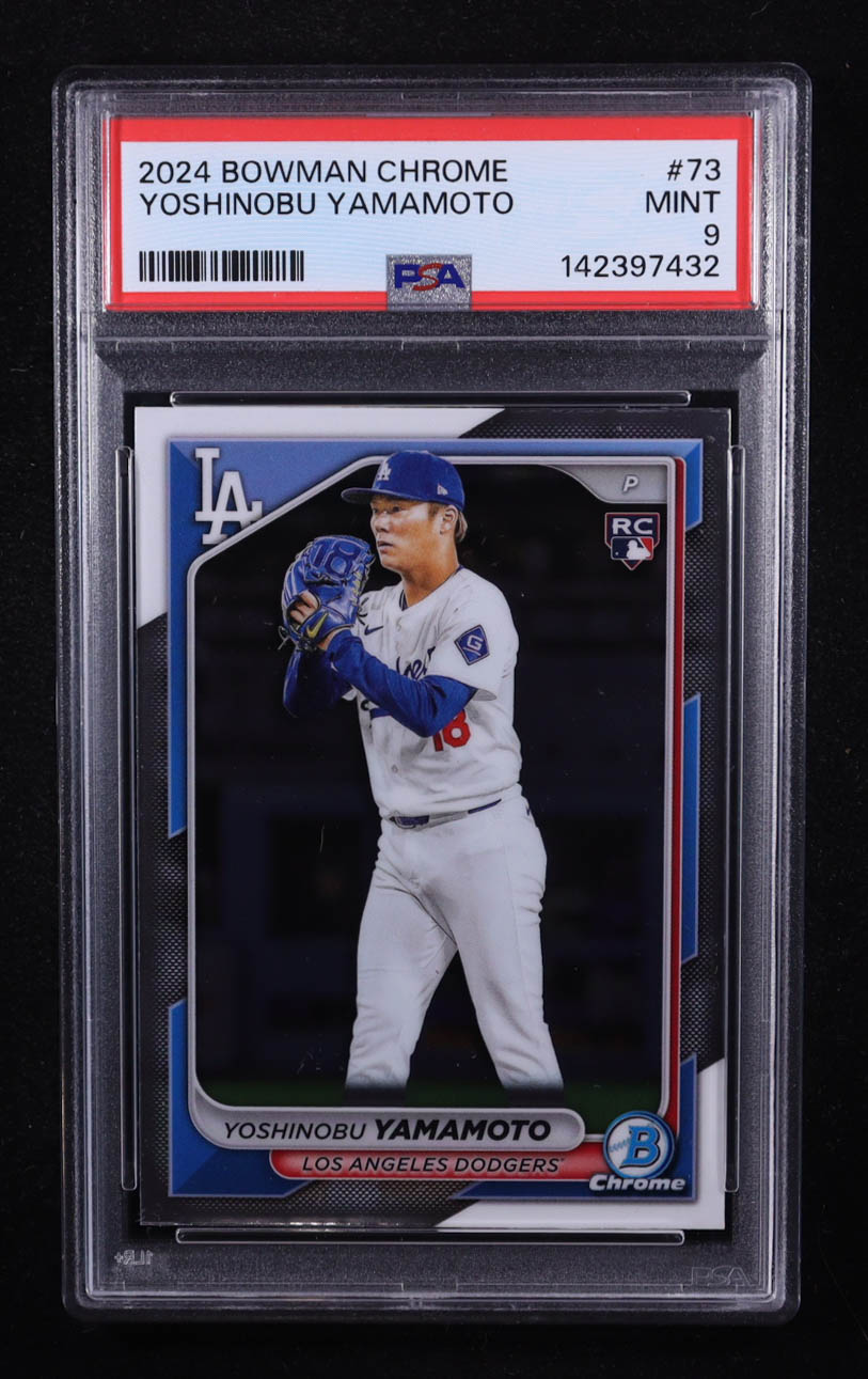 Yoshinobu Yamamoto 2024 Bowman Chrome #73 RC (PSA 9) at PristineAuction.com Yoshinobu Yamamoto 2024 Bowman Chrome #73 RC (PSA 9) at PristineAuction.com