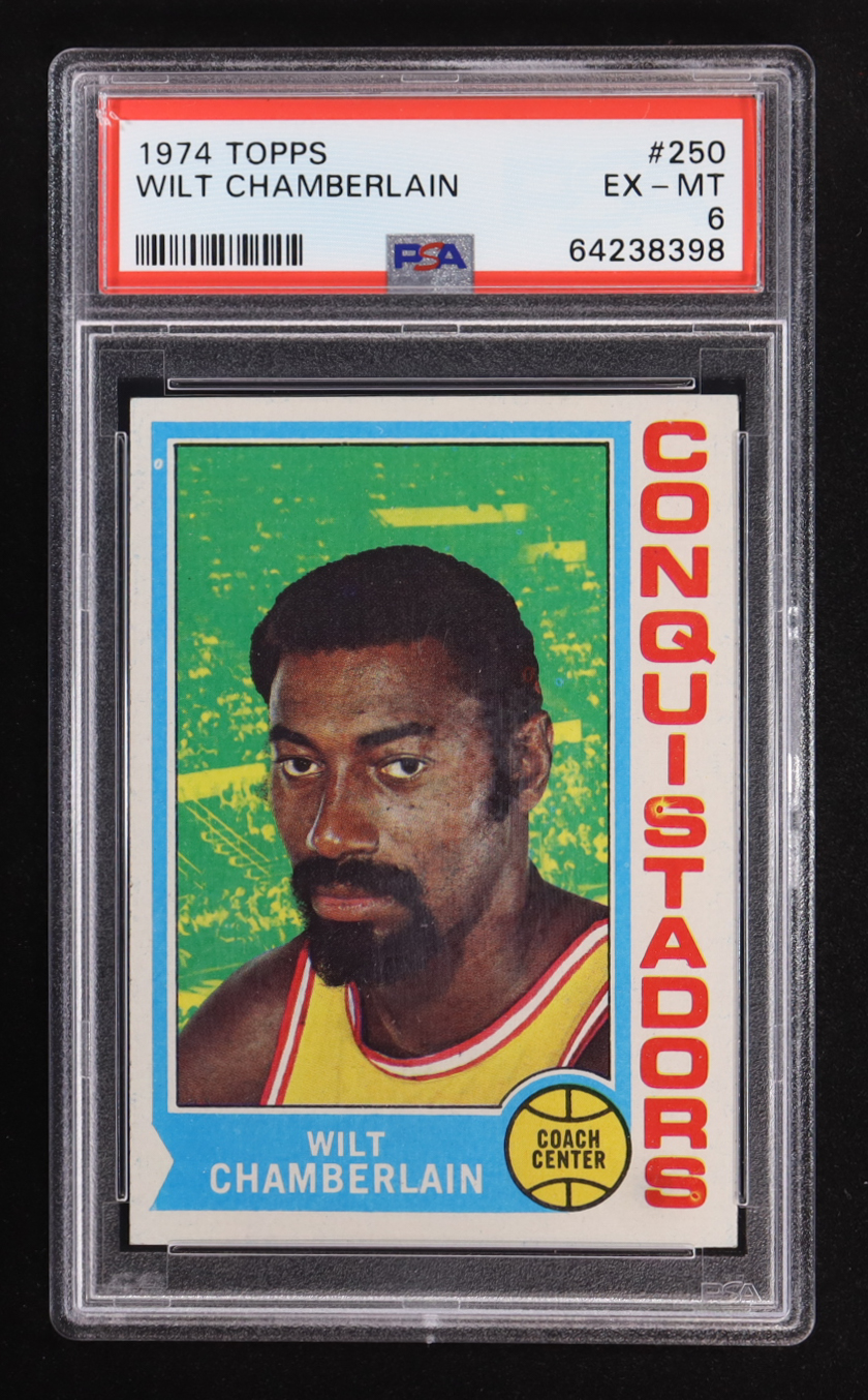 Wilt Chamberlain 1974-75 Topps #250 CO (PSA 6) at PristineAuction.com Wilt Chamberlain 1974-75 Topps #250 CO (PSA 6) at PristineAuction.com