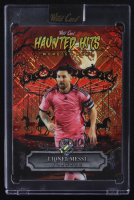 Lionel Messi 2025 Wild Card Haunted Hits Monster Hunt Carousel Orange Crosshatch #LM #3/4 at PristineAuction.com