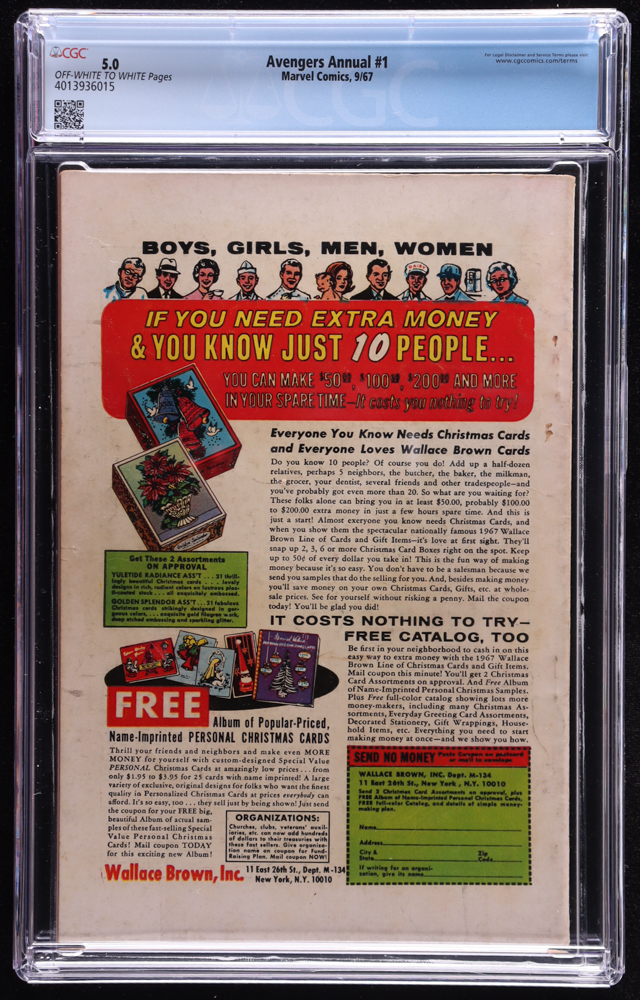 1967 "Avengers Annual" Issue #1 Marvel Comic Book (CGC 5.0) at PristineAuction.com 1967 "Avengers Annual" Issue #1 Marvel Comic Book (CGC 5.0) at PristineAuction.com