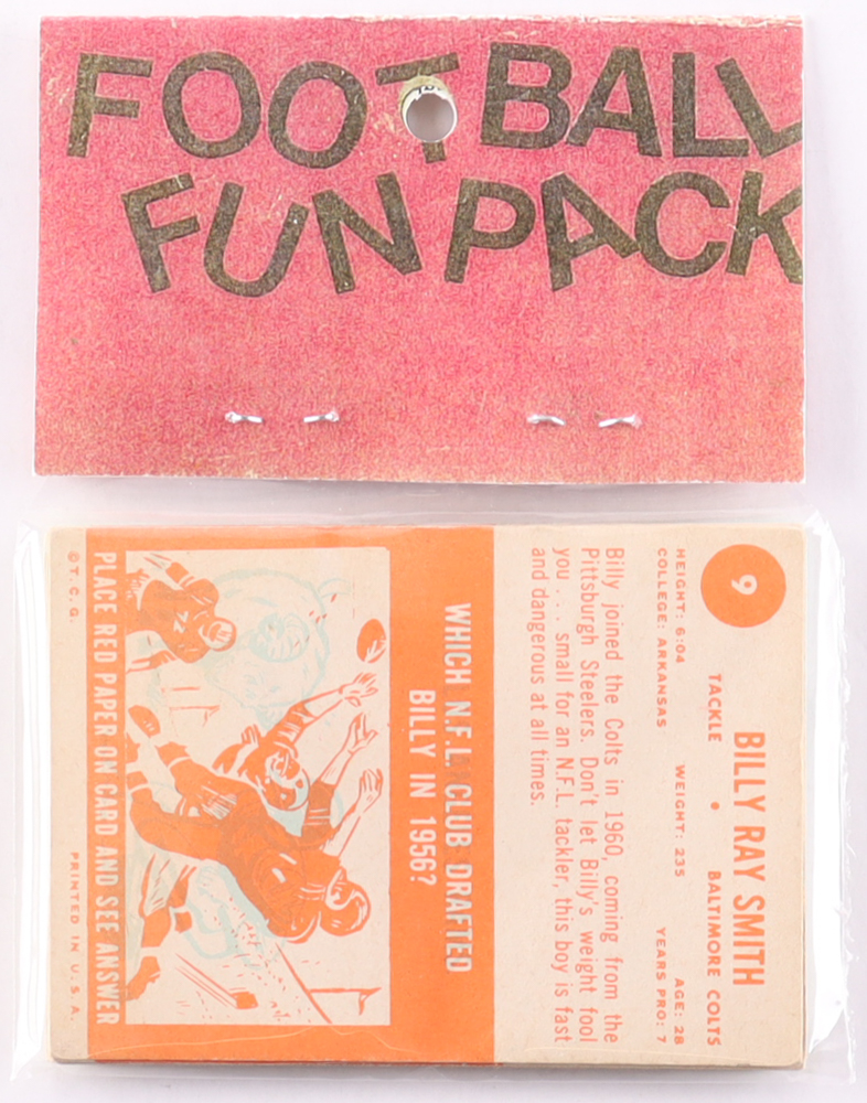 1963 Topps Football Card Fun Pack with (10) Cards at PristineAuction.com 1963 Topps Football Card Fun Pack with (10) Cards at PristineAuction.com