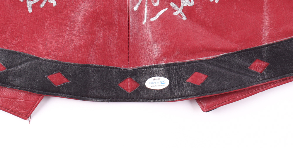 "The Warriors" Replica Leather Vest Cast-Signed & Inscribed By (7) with Michael Beck, James Remar, Thomas G. Waites, Dorsey Wright (ACOA) at PristineAuction.com "The Warriors" Replica Leather Vest Cast-Signed & Inscribed By (7) with Michael Beck, James Remar, Thomas G. Waites, Dorsey Wright (ACOA) at PristineAuction.com