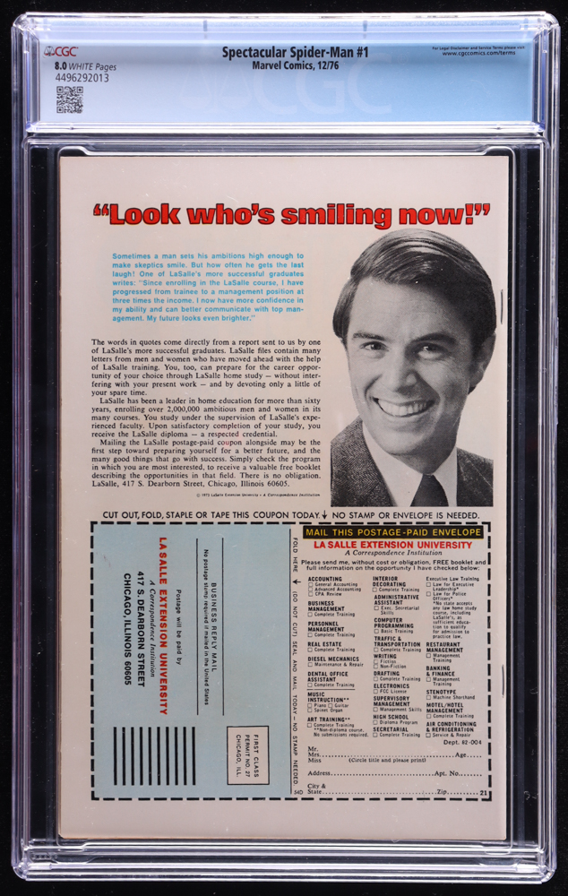 1976 "The Spectacular Spider-Man" Issue #1 Marvel Comic Book (CGC 8) at PristineAuction.com 1976 "The Spectacular Spider-Man" Issue #1 Marvel Comic Book (CGC 8) at PristineAuction.com
