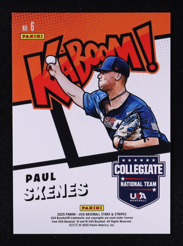 Paul Skenes 2025 USA Baseball Stars and Stripes Kaboom! #6 at PristineAuction.com Paul Skenes 2025 USA Baseball Stars and Stripes Kaboom! #6 at PristineAuction.com