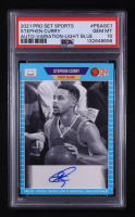 Stephen Curry 2021 Leaf Pro Set Sports Autographs Light Blue #PSASC1B #4/6 (PSA 10) at PristineAuction.com