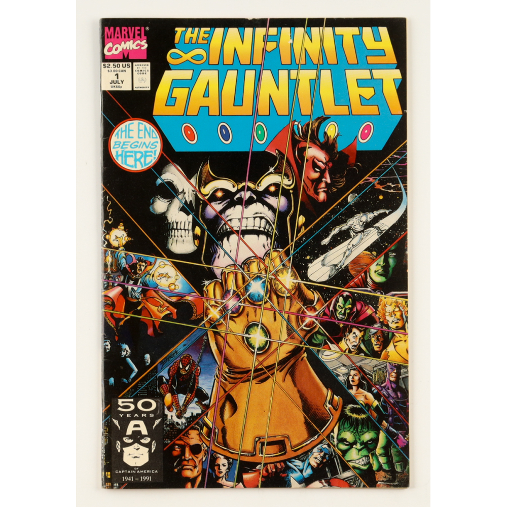 1991 "The Infinity Gauntlet" Issue #1 Marvel Comic Book at PristineAuction.com