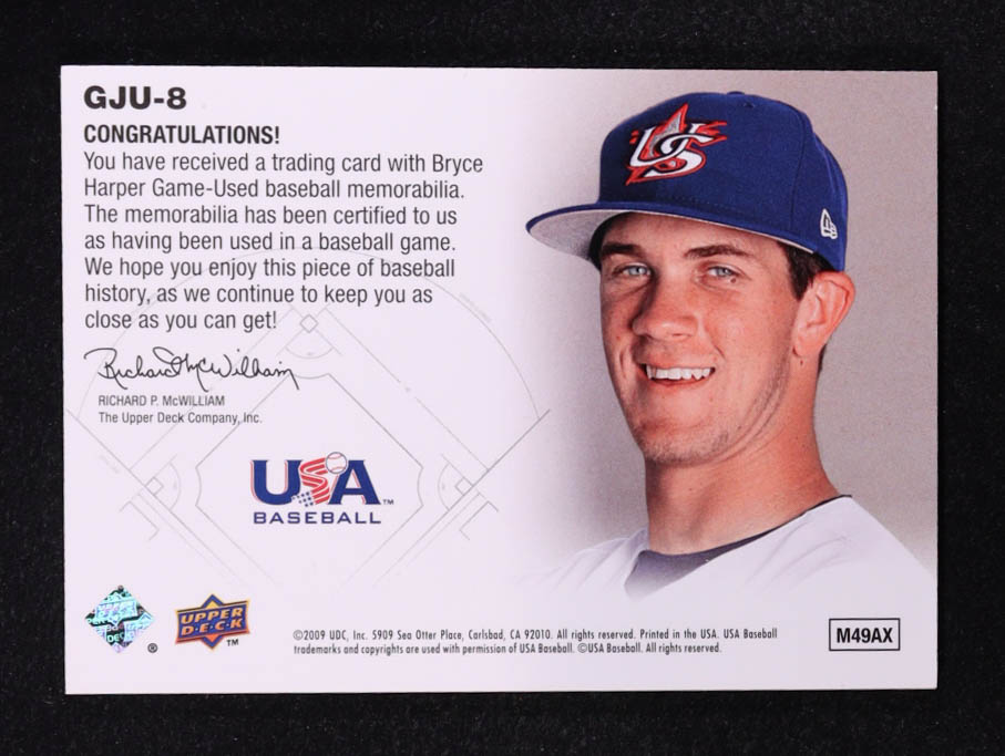 Bryce Harper 2009 Upper Deck Signature Stars USA Star Prospects Jerseys #8 RC at PristineAuction.com Bryce Harper 2009 Upper Deck Signature Stars USA Star Prospects Jerseys #8 RC at PristineAuction.com