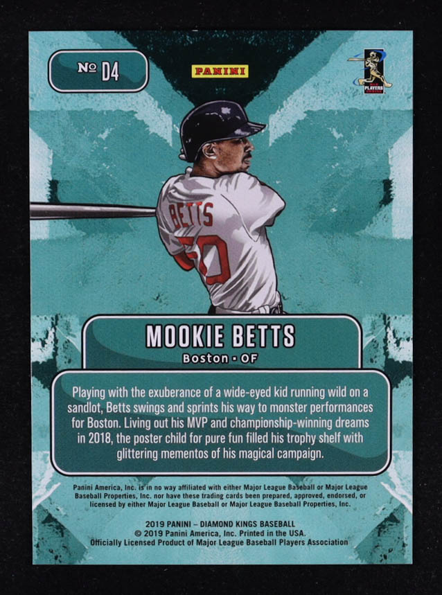 Mookie Betts 2019 Diamond Kings Downtown #D4 at PristineAuction.com Mookie Betts 2019 Diamond Kings Downtown #D4 at PristineAuction.com