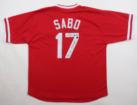 Chris Sabo Signed Jersey Inscribed "90 WS Champs" (Authentic Ink) at PristineAuction.com