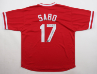 Chris Sabo Signed Jersey Inscribed "90 WS Champs" (Authentic Ink) at PristineAuction.com