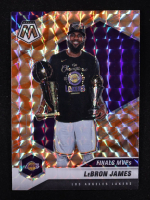 LeBron James 2020-21 Panini Mosaic Mosaic Reactive Orange #297 at PristineAuction.com