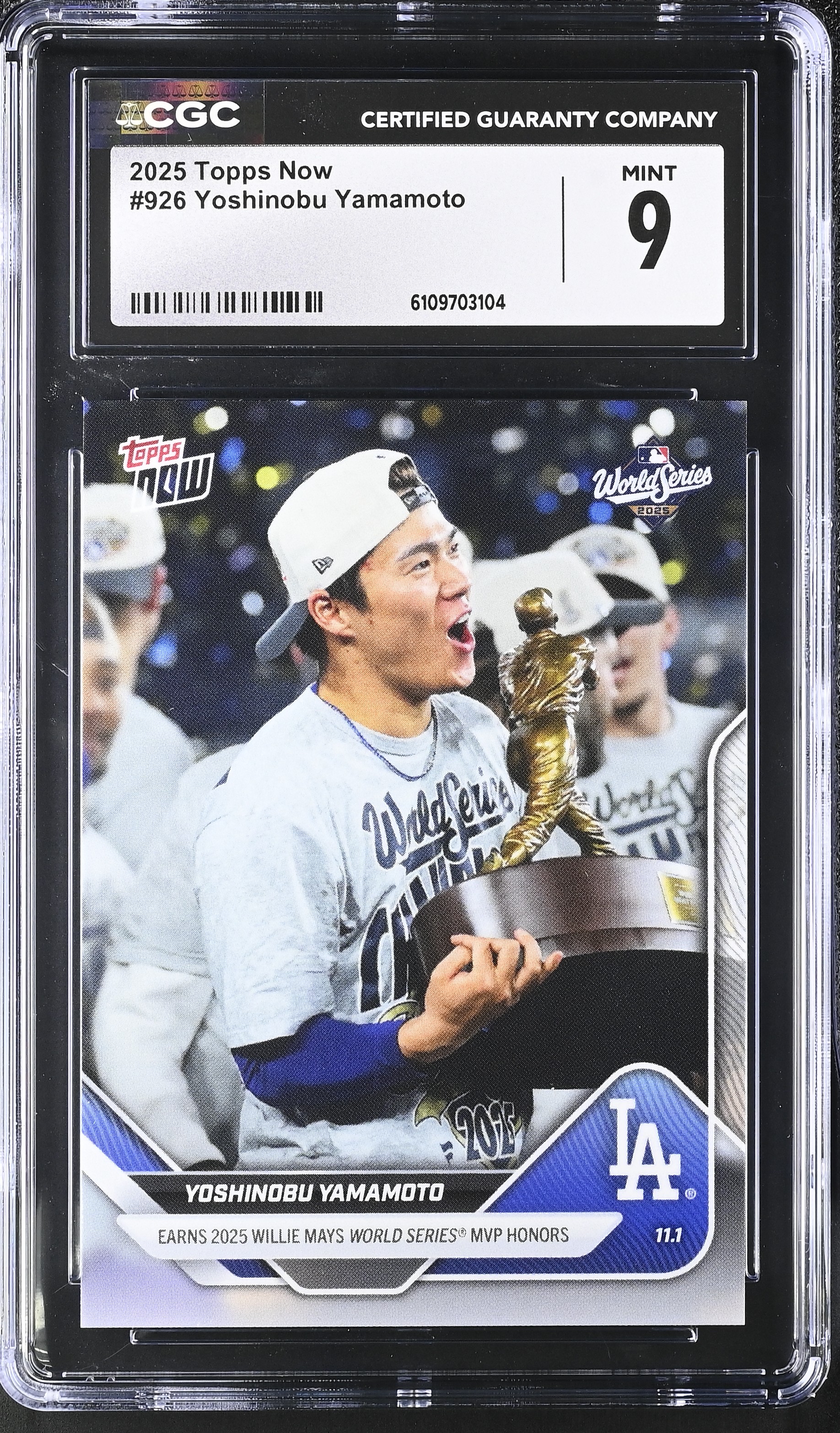 Yoshinobu Yamamoto 2025 Topps Now #926 (CGC 9) at PristineAuction.com Yoshinobu Yamamoto 2025 Topps Now #926 (CGC 9) at PristineAuction.com