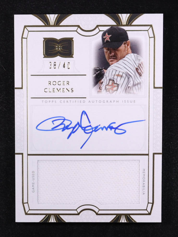 Roger Clemens 2024 Topps Definitive Collection Definitive Autograph Relics #DARCRC #38/40 at PristineAuction.com Roger Clemens 2024 Topps Definitive Collection Definitive Autograph Relics #DARCRC #38/40 at PristineAuction.com