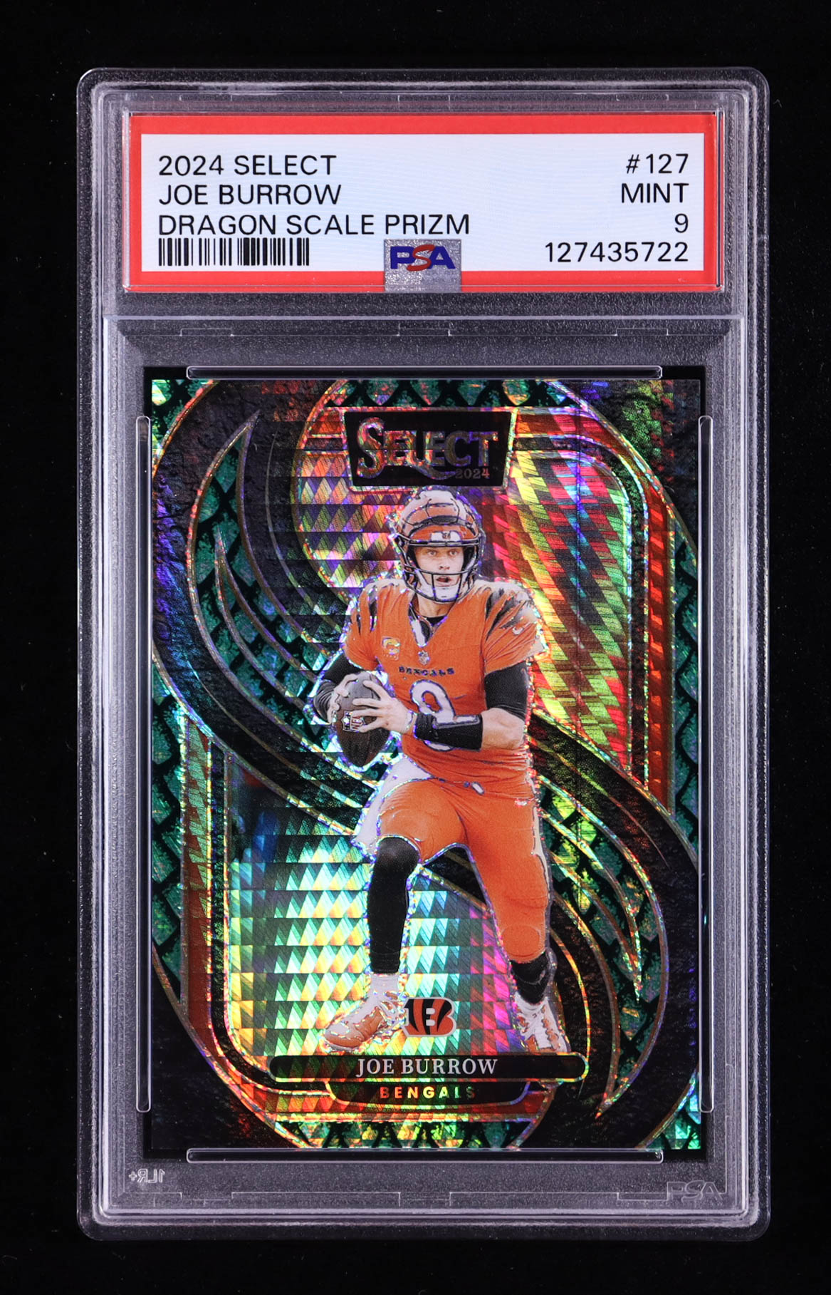 Joe Burrow 2024 Select Prizm Dragon Scale #127 #51/81 (PSA 9) at PristineAuction.com Joe Burrow 2024 Select Prizm Dragon Scale #127 #51/81 (PSA 9) at PristineAuction.com