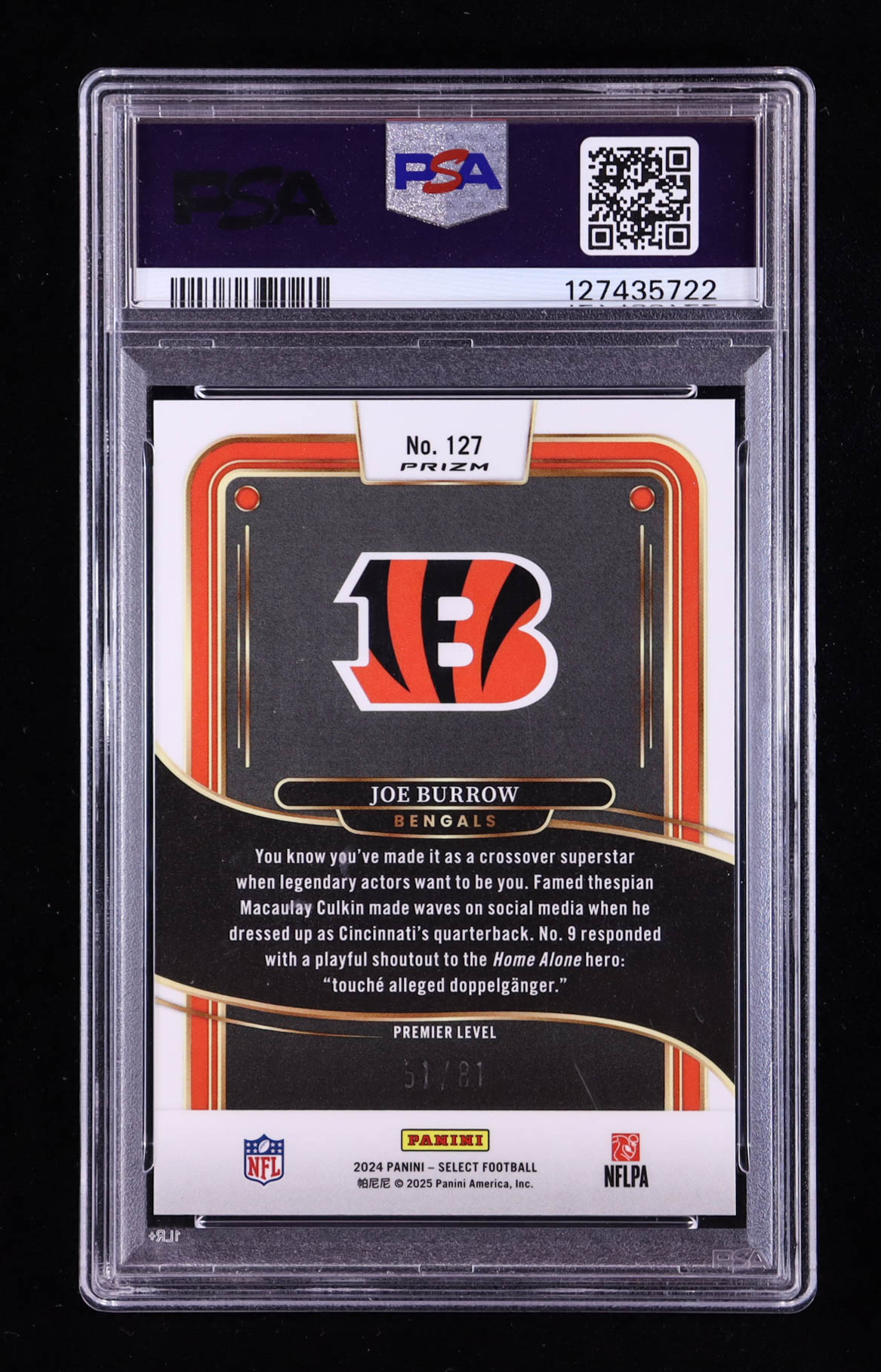 Joe Burrow 2024 Select Prizm Dragon Scale #127 #51/81 (PSA 9) at PristineAuction.com Joe Burrow 2024 Select Prizm Dragon Scale #127 #51/81 (PSA 9) at PristineAuction.com