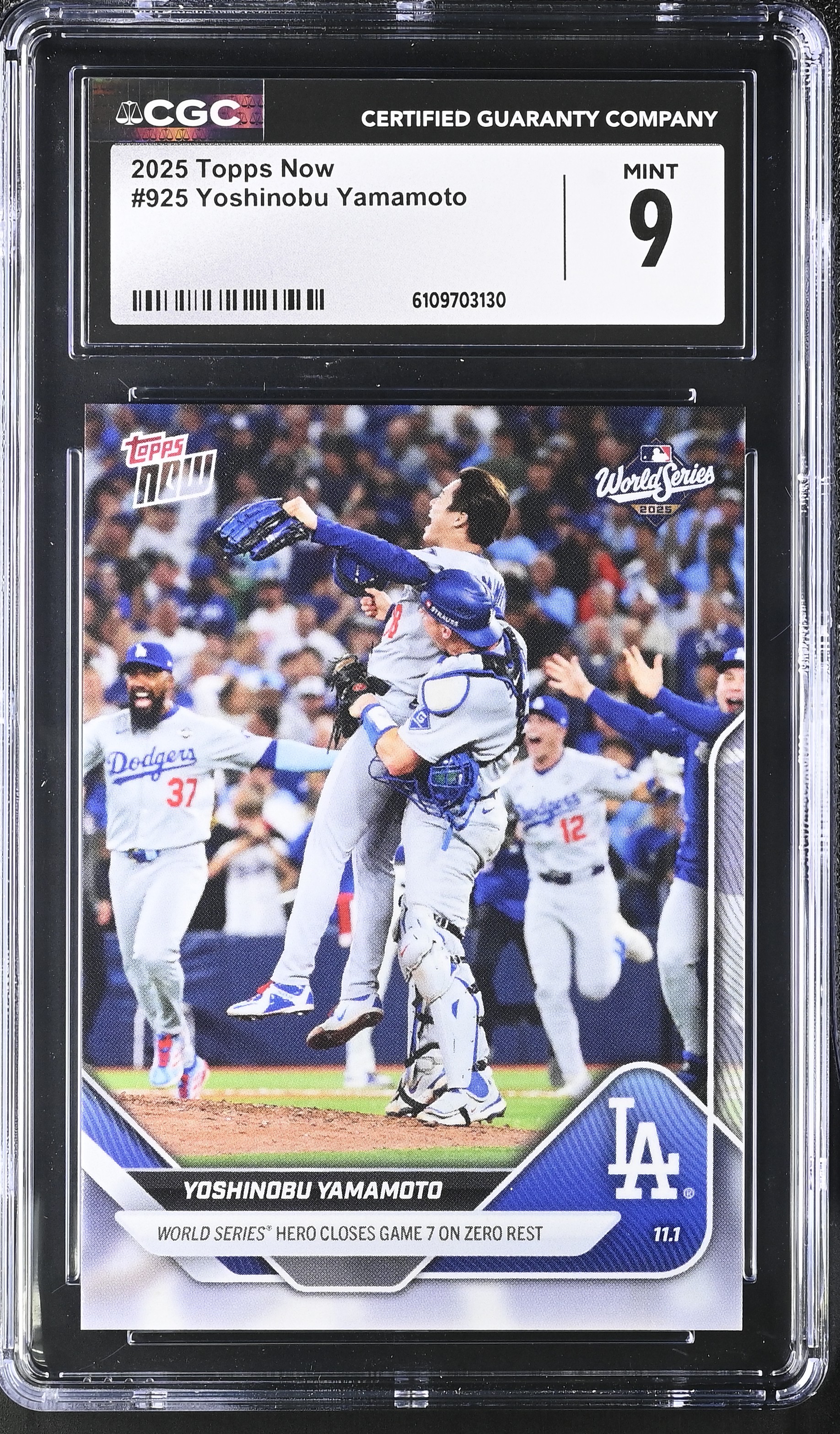 Yoshinobu Yamamoto 2025 Topps Now #925 (CGC 9) at PristineAuction.com Yoshinobu Yamamoto 2025 Topps Now #925 (CGC 9) at PristineAuction.com