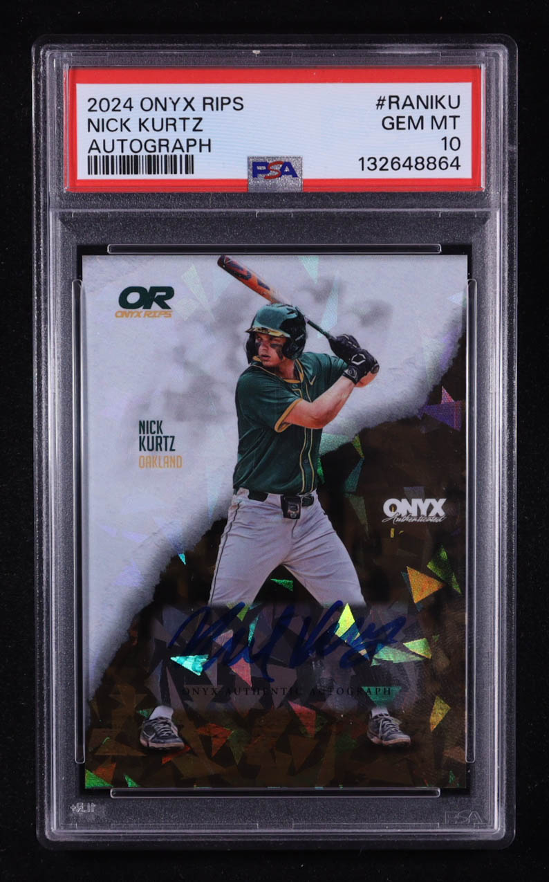 Nick Kurtz 2024 Onyx Rips Autographs Crystal #RANIKU RC (PSA 10) at PristineAuction.com Nick Kurtz 2024 Onyx Rips Autographs Crystal #RANIKU RC (PSA 10) at PristineAuction.com