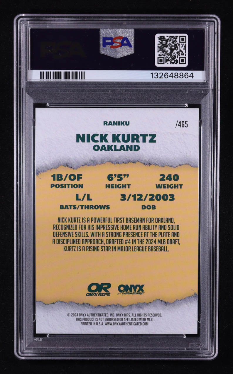 Nick Kurtz 2024 Onyx Rips Autographs Crystal #RANIKU RC (PSA 10) at PristineAuction.com Nick Kurtz 2024 Onyx Rips Autographs Crystal #RANIKU RC (PSA 10) at PristineAuction.com