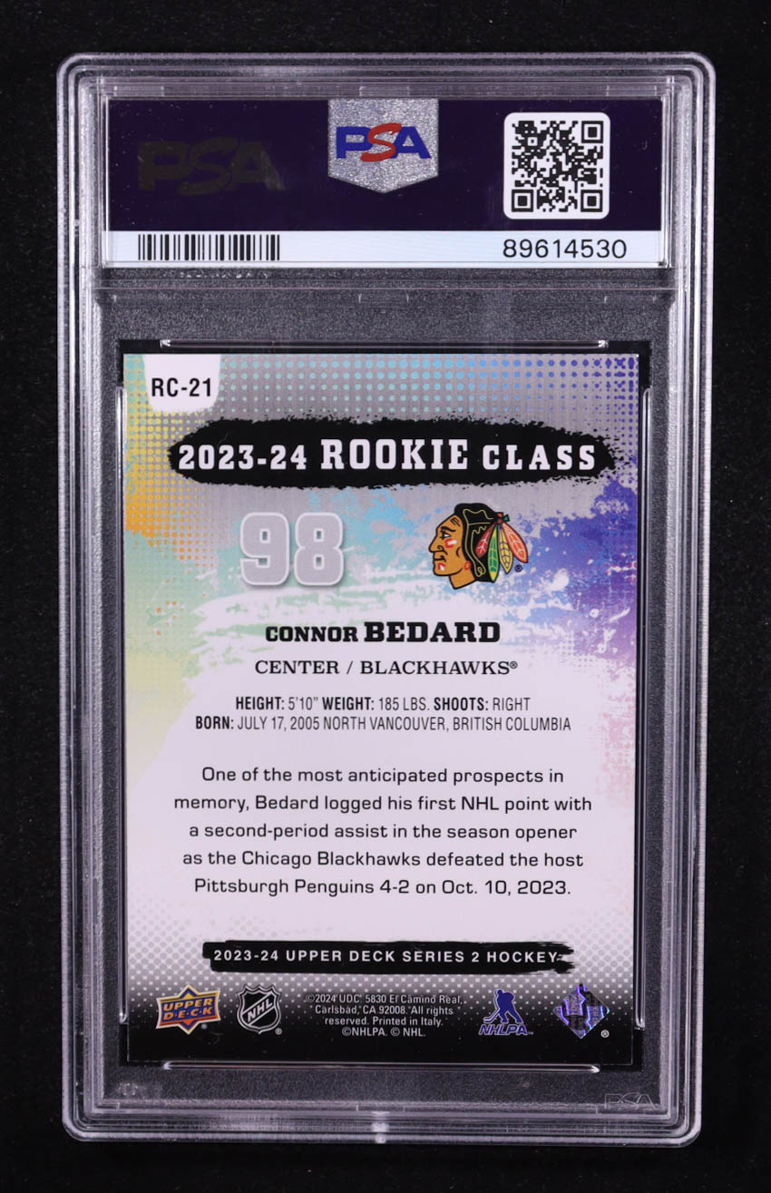 Connor Bedard 2023-24 Upper Deck Commemorative Class #RC21 RC (PSA 10) at PristineAuction.com Connor Bedard 2023-24 Upper Deck Commemorative Class #RC21 RC (PSA 10) at PristineAuction.com