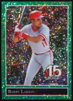Barry Larkin 2025 Leaf 15th Anniversary '92 Leaf Sparkle Green #92B9 #4/6 at PristineAuction.com