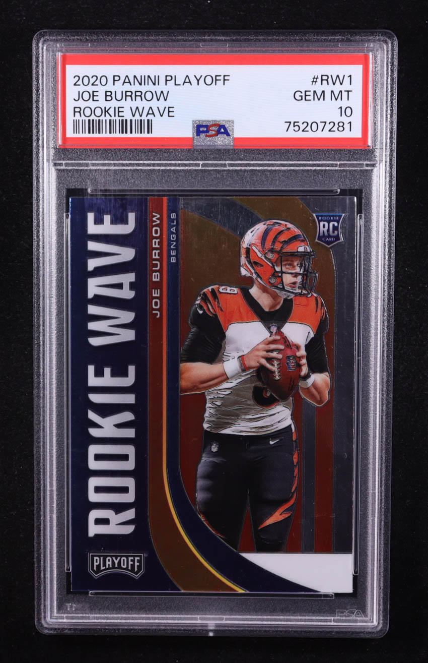 Joe Burrow 2020 Playoff Rookie Wave #1 RC (PSA 10) at PristineAuction.com Joe Burrow 2020 Playoff Rookie Wave #1 RC (PSA 10) at PristineAuction.com