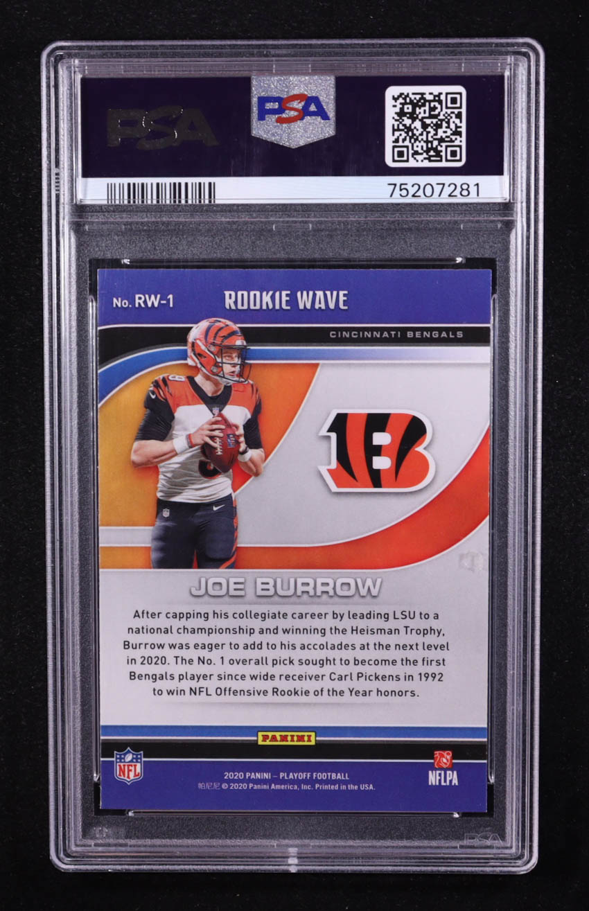 Joe Burrow 2020 Playoff Rookie Wave #1 RC (PSA 10) at PristineAuction.com Joe Burrow 2020 Playoff Rookie Wave #1 RC (PSA 10) at PristineAuction.com