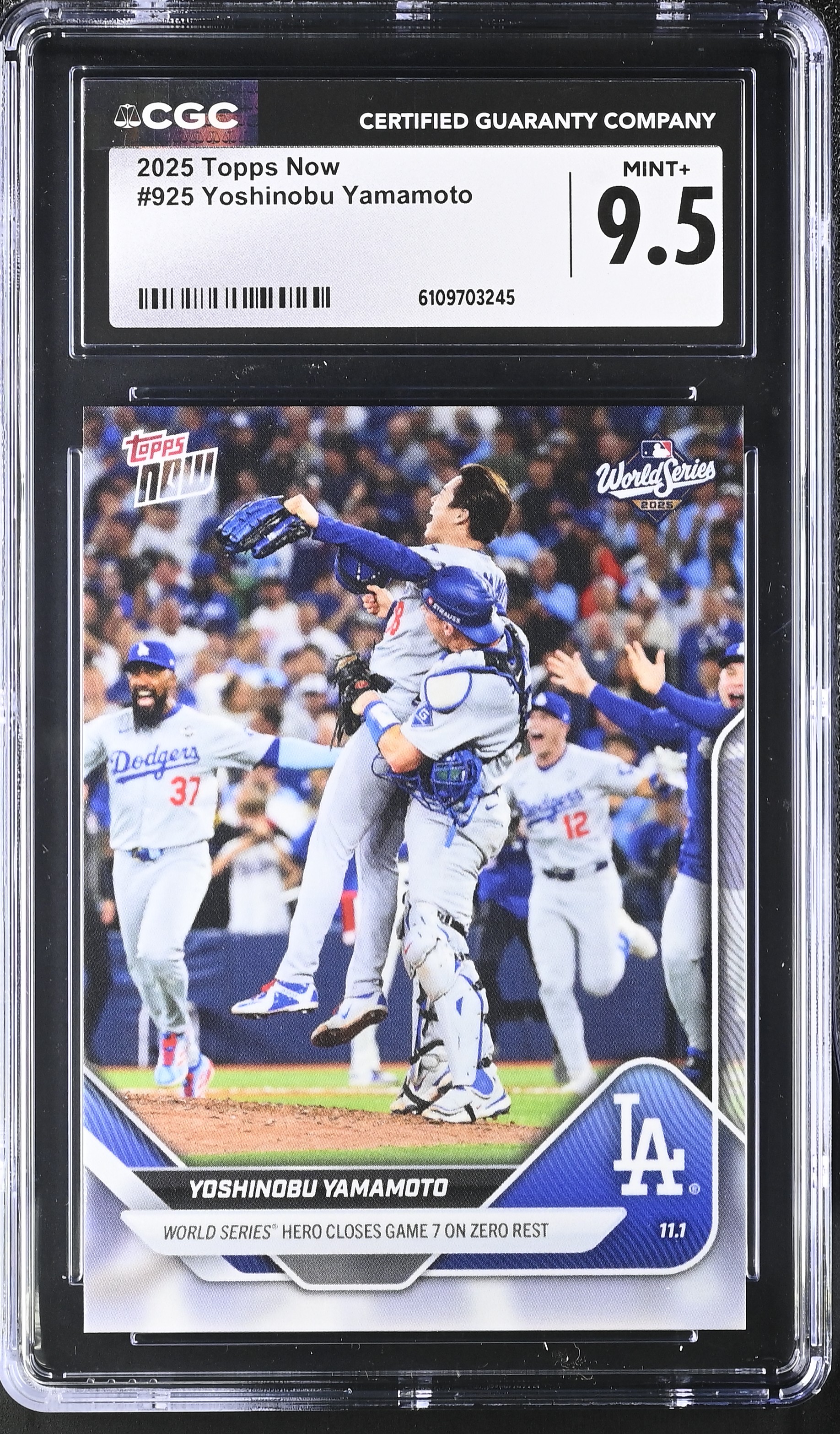 Yoshinobu Yamamoto 2025 Topps Now #925 (CGC 9.5) at PristineAuction.com Yoshinobu Yamamoto 2025 Topps Now #925 (CGC 9.5) at PristineAuction.com