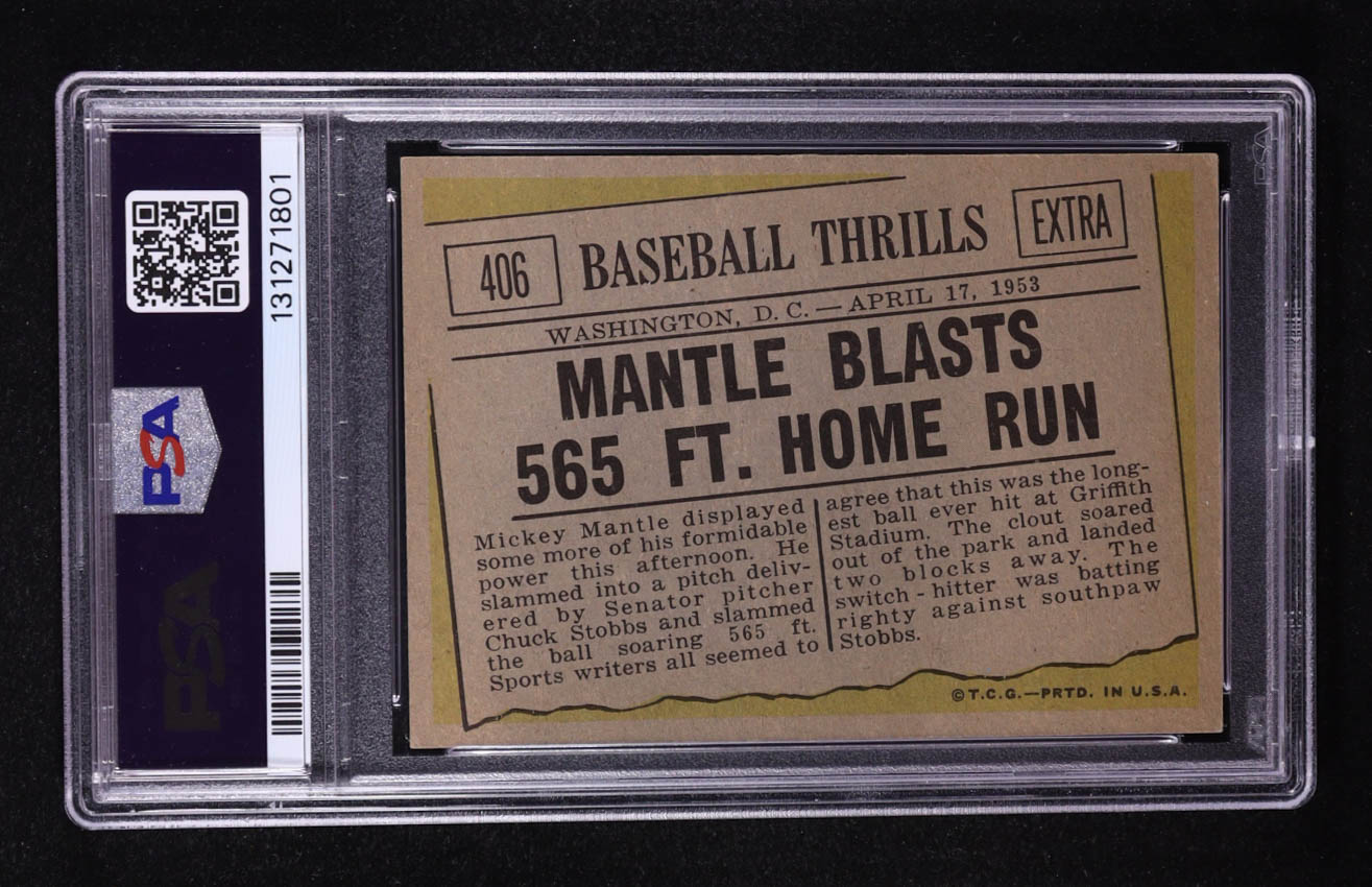 Mickey Mantle 1961 Topps #406 / 565 HR (PSA 6) at PristineAuction.com Mickey Mantle 1961 Topps #406 / 565 HR (PSA 6) at PristineAuction.com