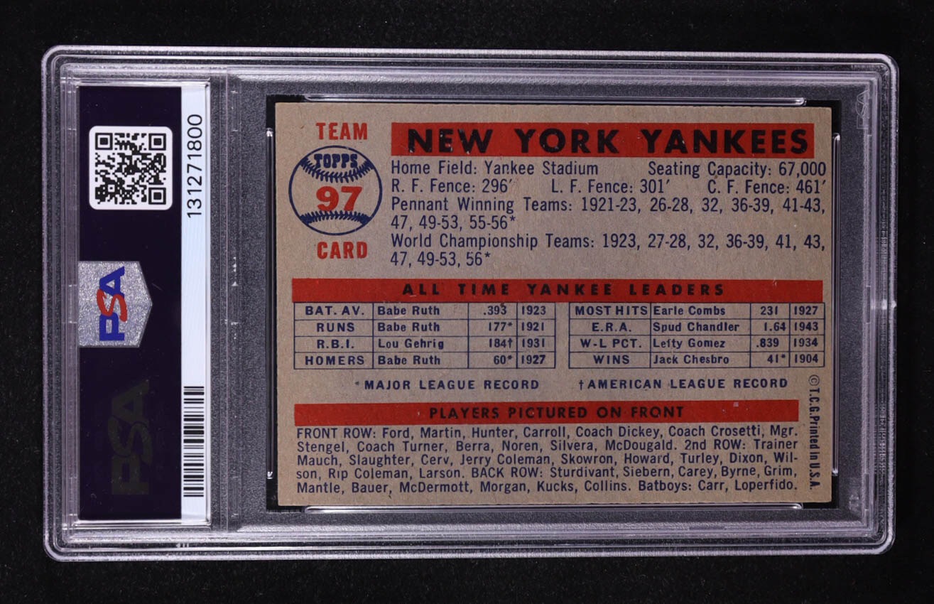 New York Yankees 1957 Topps #97 TC (PSA 4) at PristineAuction.com New York Yankees 1957 Topps #97 TC (PSA 4) at PristineAuction.com