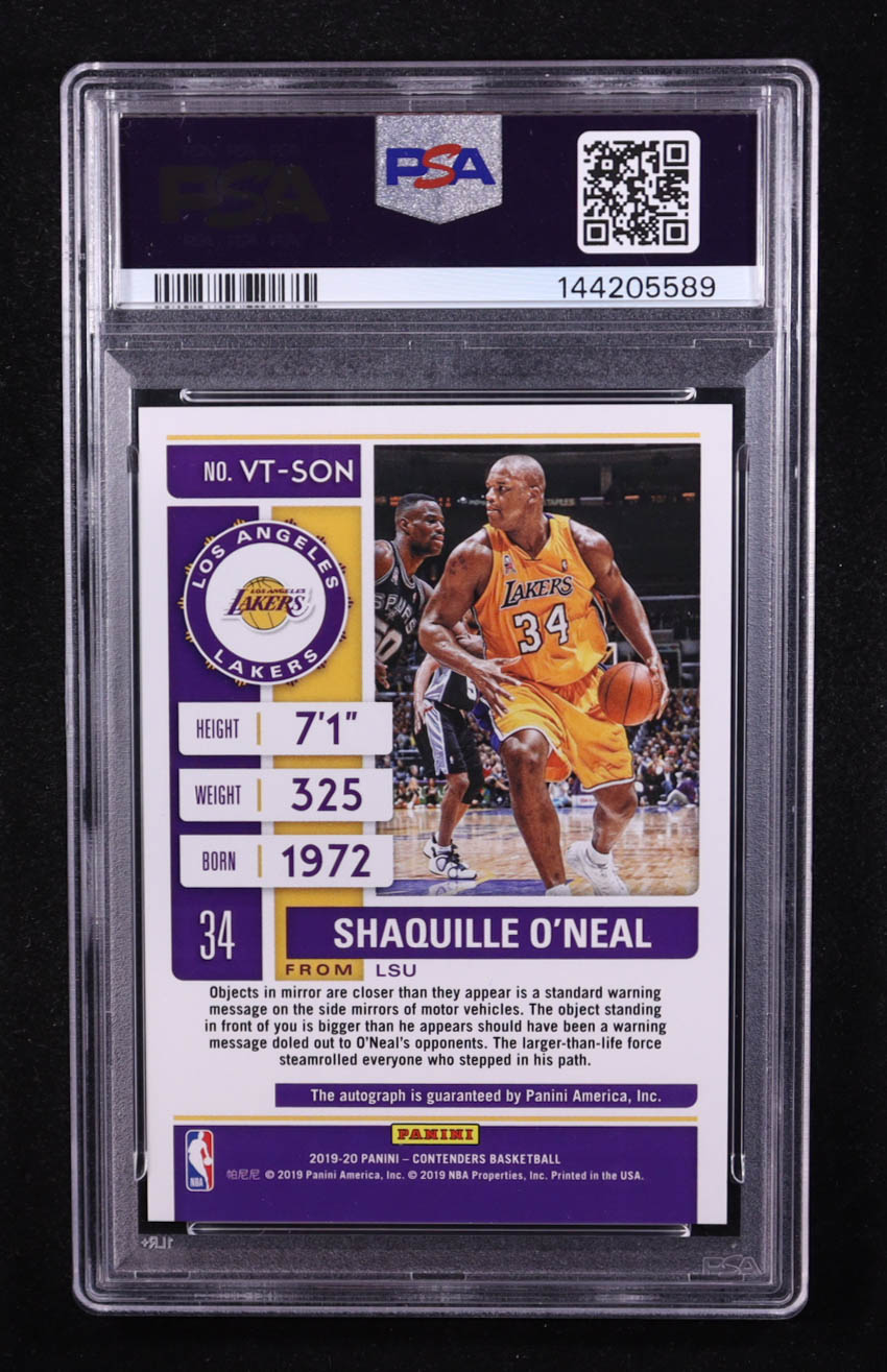 Shaquille O'Neal 2019-20 Panini Contenders Veteran Autographs Playoff Ticket #10 #27/35 (PSA 8) at PristineAuction.com Shaquille O'Neal 2019-20 Panini Contenders Veteran Autographs Playoff Ticket #10 #27/35 (PSA 8) at PristineAuction.com