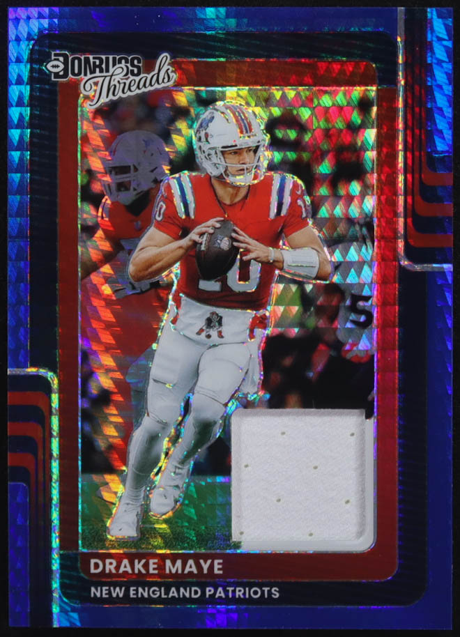 Drake Maye 2025 Donruss Optic Donruss Threads Blue Hyper #14 at PristineAuction.com Drake Maye 2025 Donruss Optic Donruss Threads Blue Hyper #14 at PristineAuction.com