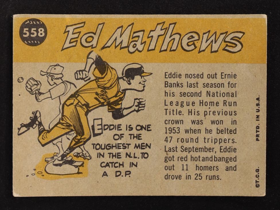 Eddie Mathews 1960 Topps AS #558 at PristineAuction.com Eddie Mathews 1960 Topps AS #558 at PristineAuction.com