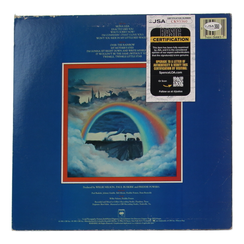 Willie Nelson Signed "Somewhere Over the Rainbow" Vinyl Record Album (JSA) at PristineAuction.com Willie Nelson Signed "Somewhere Over the Rainbow" Vinyl Record Album (JSA) at PristineAuction.com