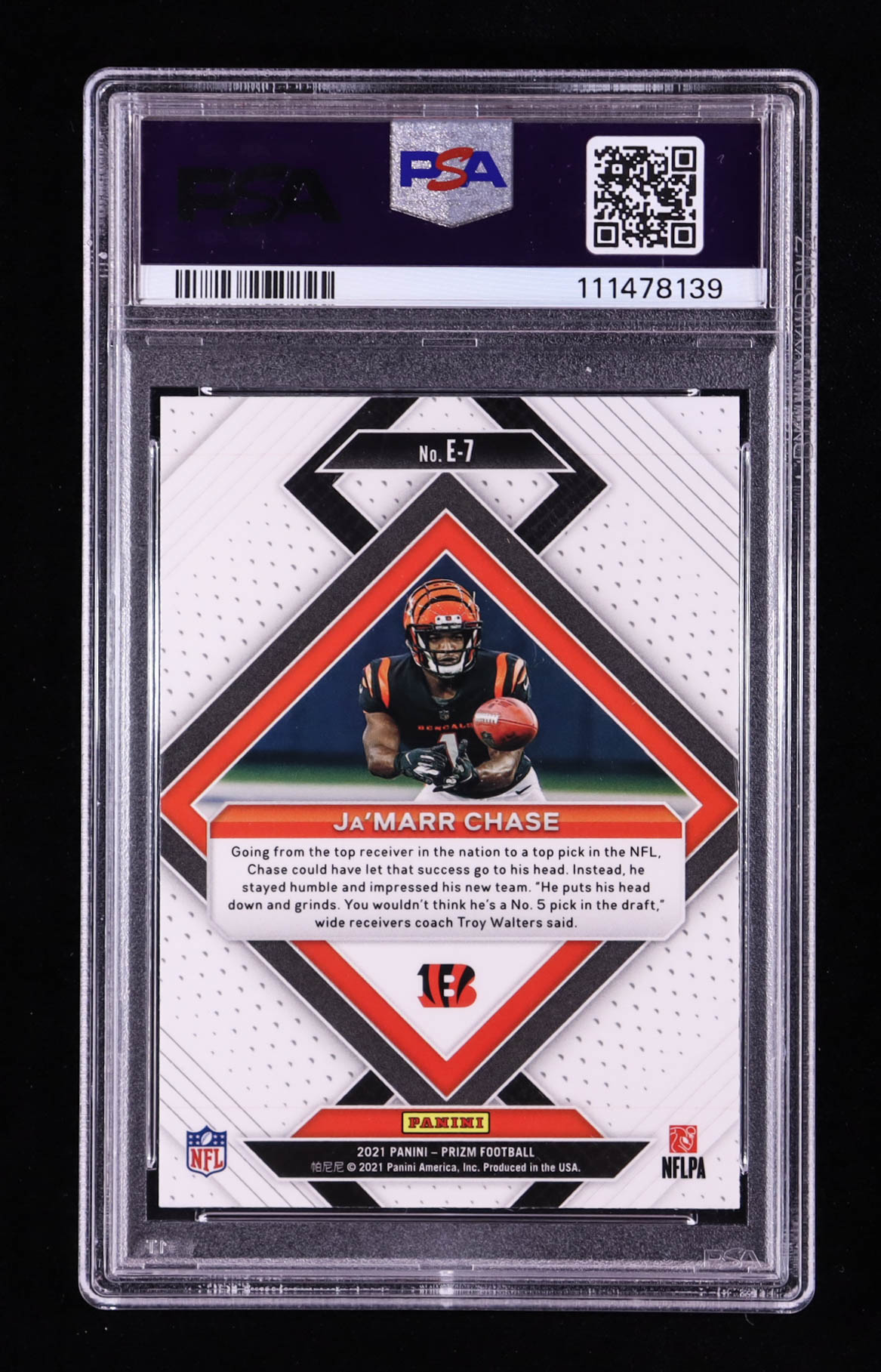 Ja'Marr Chase 2021 Panini Prizm Emergent #7 RC (PSA 10) at PristineAuction.com Ja'Marr Chase 2021 Panini Prizm Emergent #7 RC (PSA 10) at PristineAuction.com