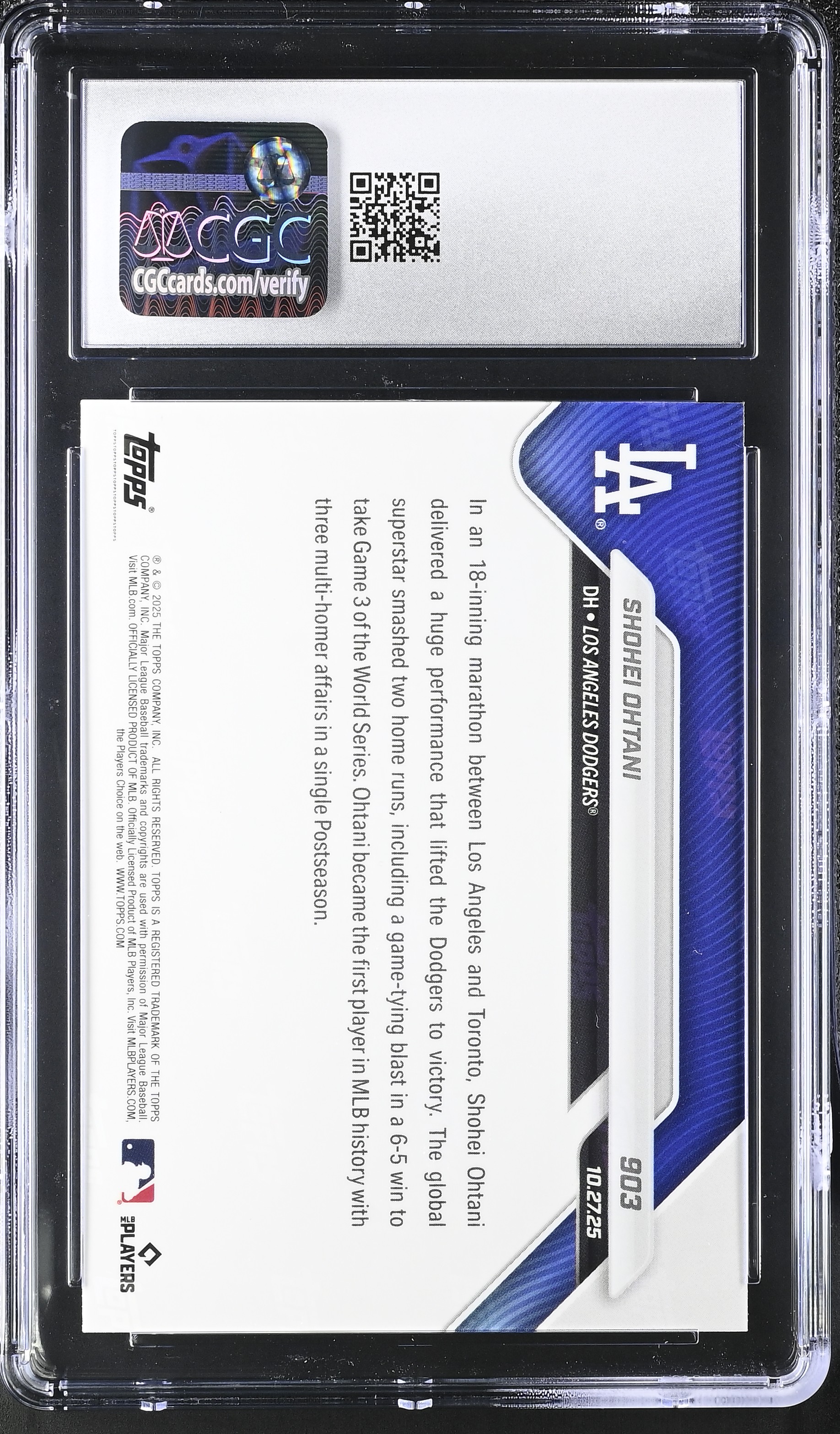 Shohei Ohtani 2025 Topps Now #903 (CGC 9.5) at PristineAuction.com Shohei Ohtani 2025 Topps Now #903 (CGC 9.5) at PristineAuction.com