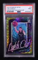 Luka Doncic 2020-21 Donruss Optic Lights Out Gold Pulsar #10 #04/10 (PSA 9) at PristineAuction.com