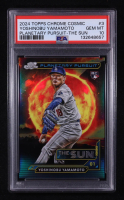 Yoshinobu Yamamoto 2024 Topps Cosmic Chrome Planetary Pursuit Sun #PPS3 RC (PSA 10) at PristineAuction.com