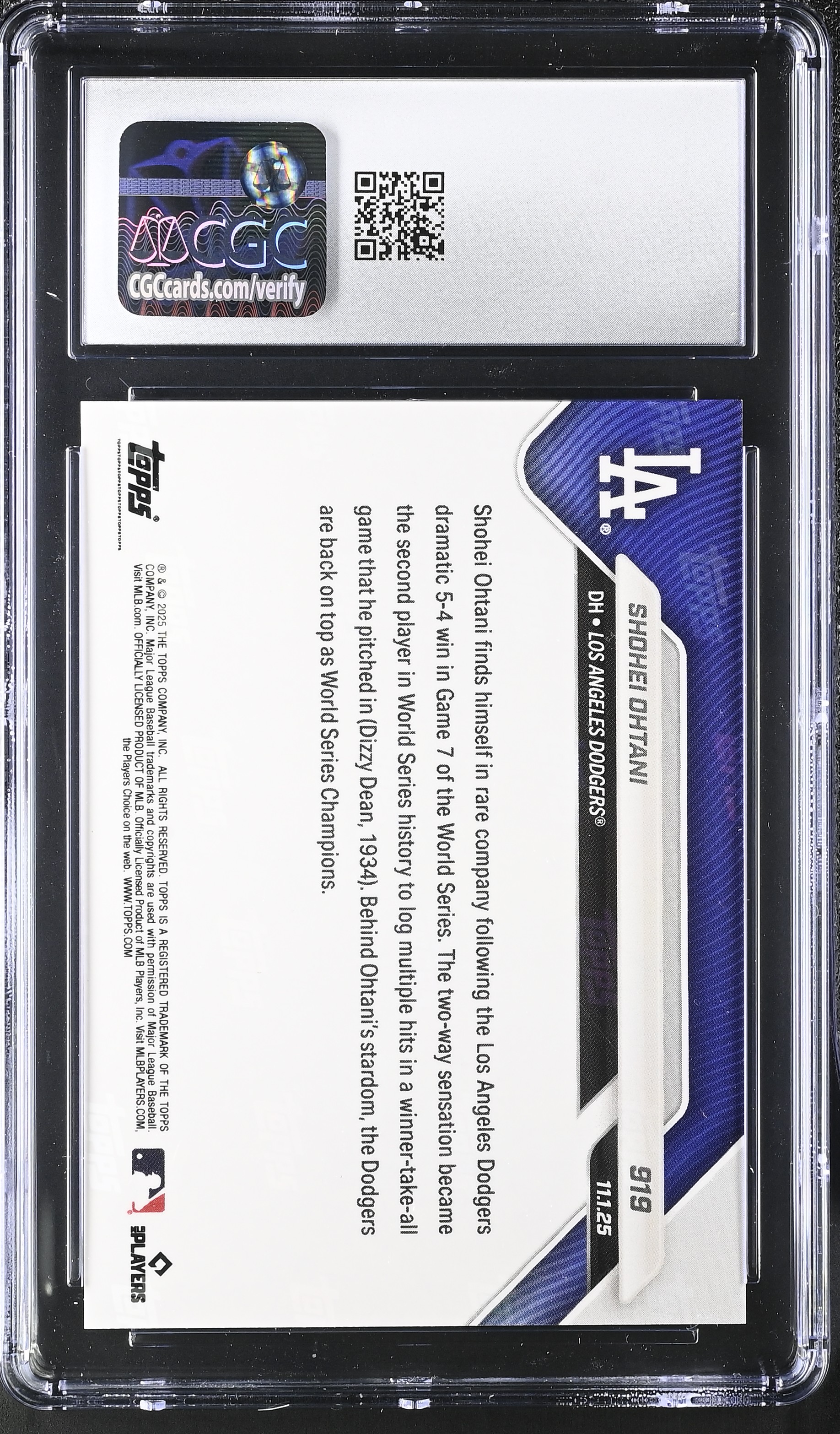 Shohei Ohtani 2025 Topps Now Gold Foil #919 #38/50 (CGC 9.5) at PristineAuction.com Shohei Ohtani 2025 Topps Now Gold Foil #919 #38/50 (CGC 9.5) at PristineAuction.com
