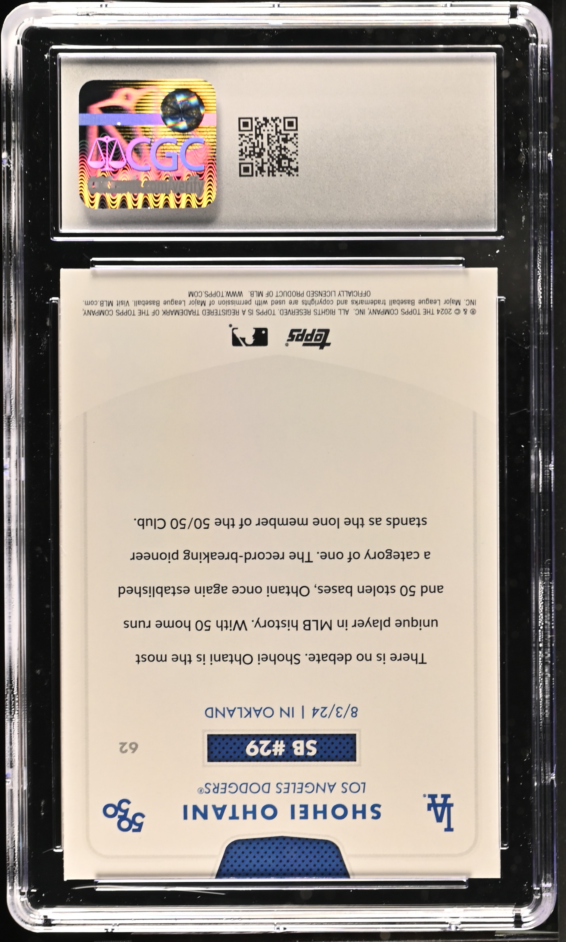 Shohei Ohtani 2024 Topps 50/50 #62 (CGC 10) at PristineAuction.com Shohei Ohtani 2024 Topps 50/50 #62 (CGC 10) at PristineAuction.com