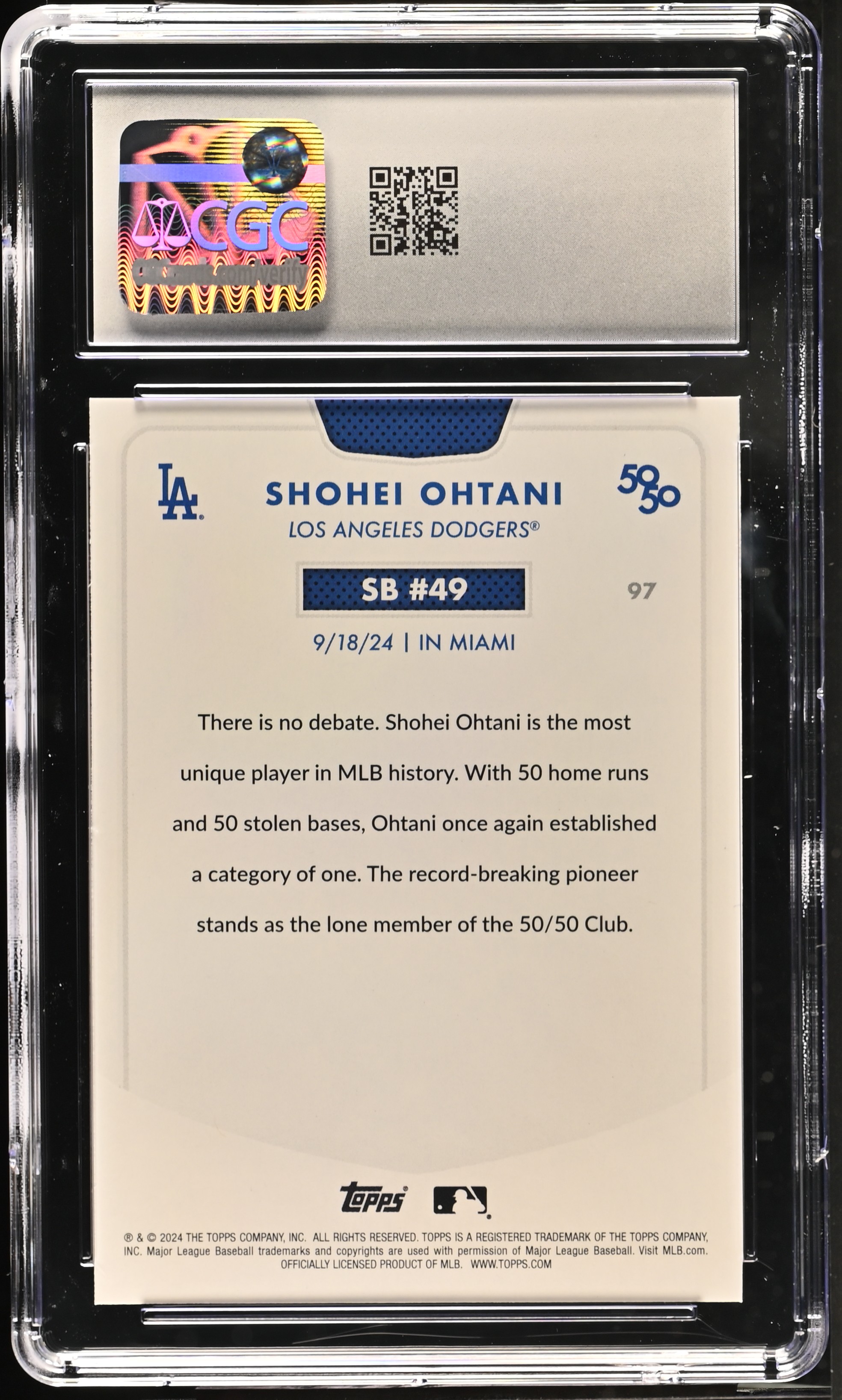 Shohei Ohtani 2024 Topps 50/50 #97 (CGC 9) at PristineAuction.com Shohei Ohtani 2024 Topps 50/50 #97 (CGC 9) at PristineAuction.com