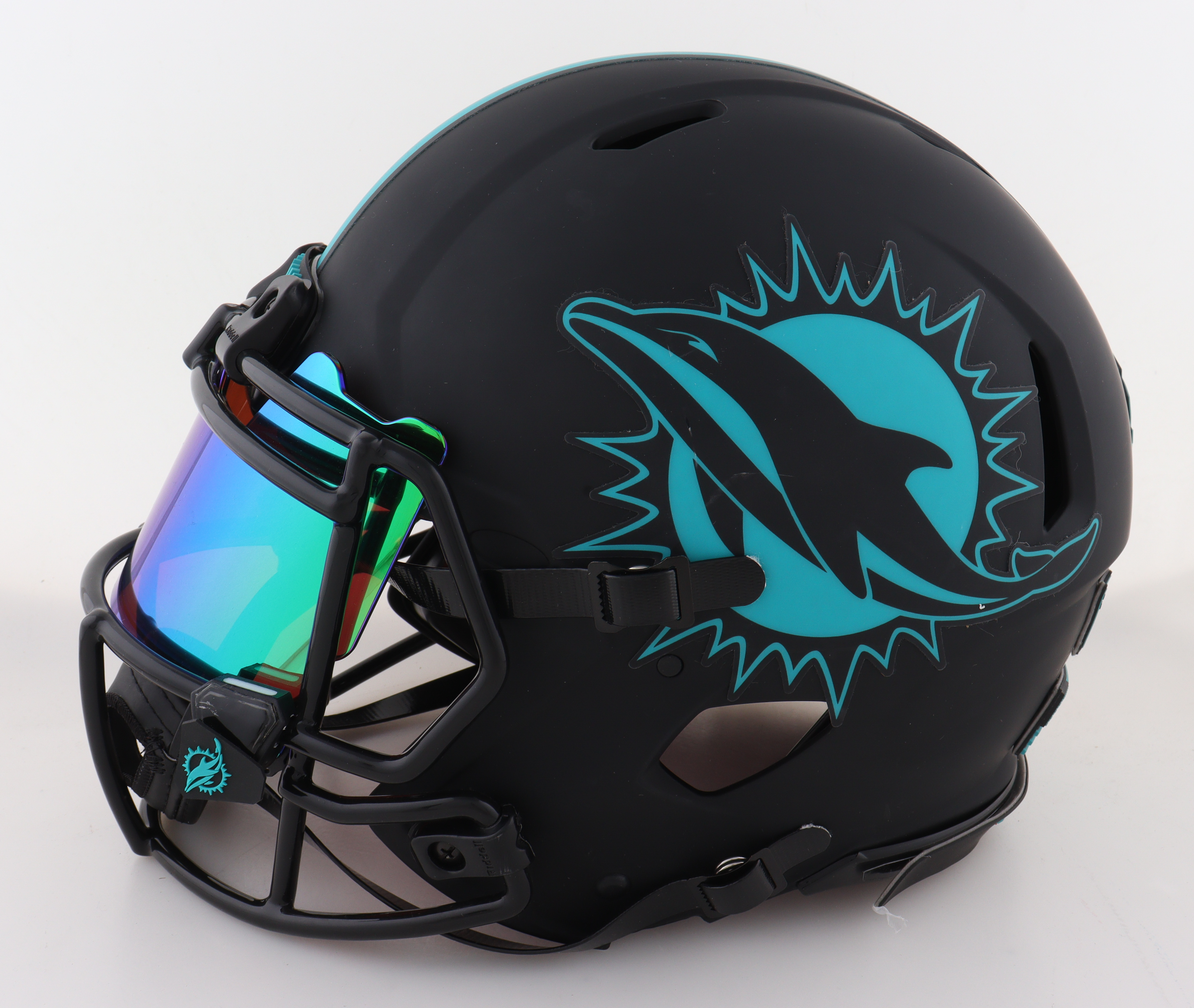 Dan Marino Signed Dolphins Full-Size Authentic On-Field Eclipse Alternate Speed Helmet With Visor (Radtke) at PristineAuction.com Dan Marino Signed Dolphins Full-Size Authentic On-Field Eclipse Alternate Speed Helmet With Visor (Radtke) at PristineAuction.com