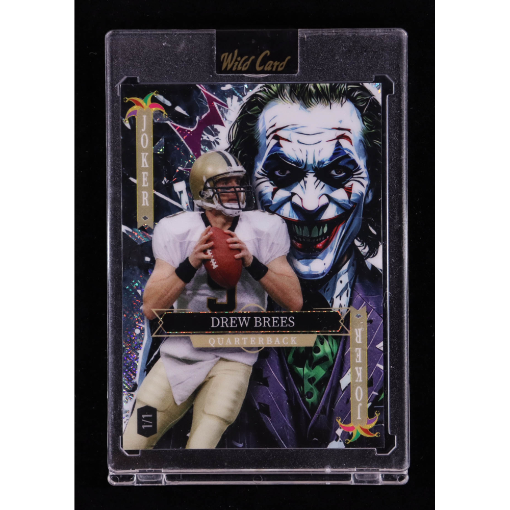 Drew Brees 2025 Wild Card Jokers Wild Crosshatch Blue #DBNK07 #1/1 at PristineAuction.com