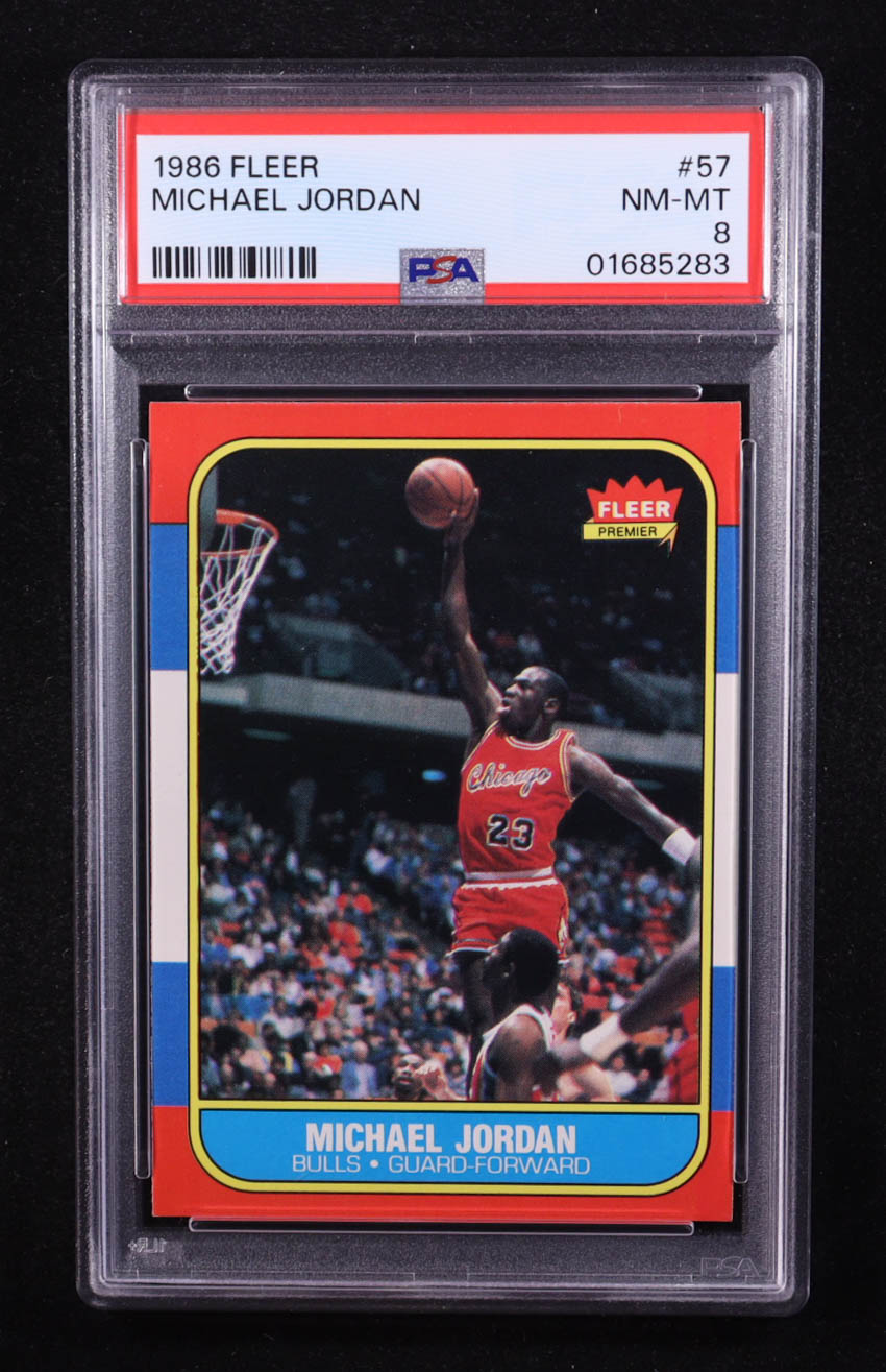 Michael Jordan 1986-87 Fleer #57 RC (PSA 8) at PristineAuction.com Michael Jordan 1986-87 Fleer #57 RC (PSA 8) at PristineAuction.com